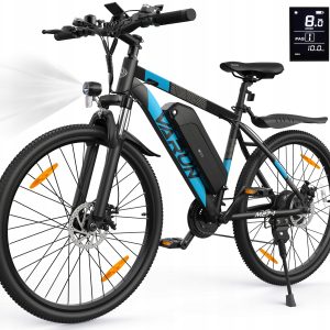Rower elektryczny Varun M27-1 L niebieski 27,5'' 10 biegów zasięg 100 km
